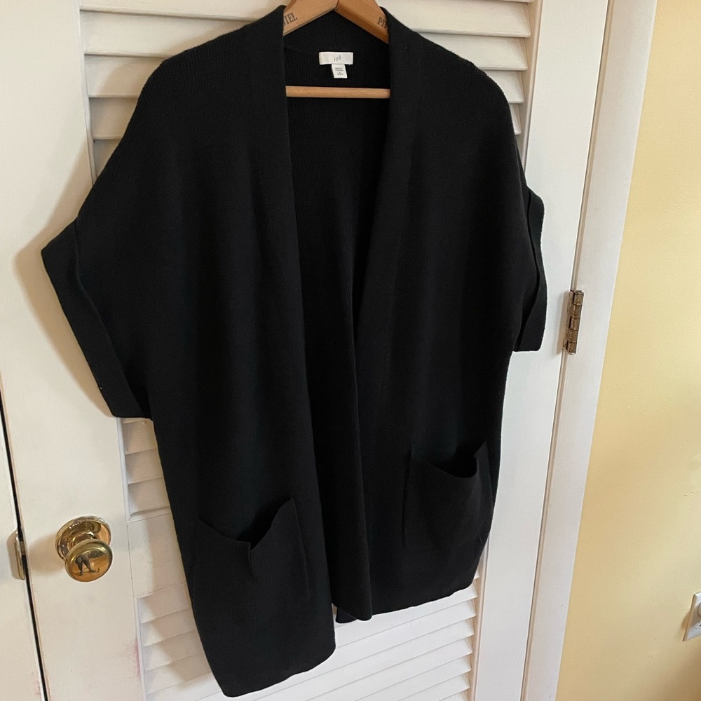 J.Jill Short Sleeve Cardigan Black Women’s Small Petite